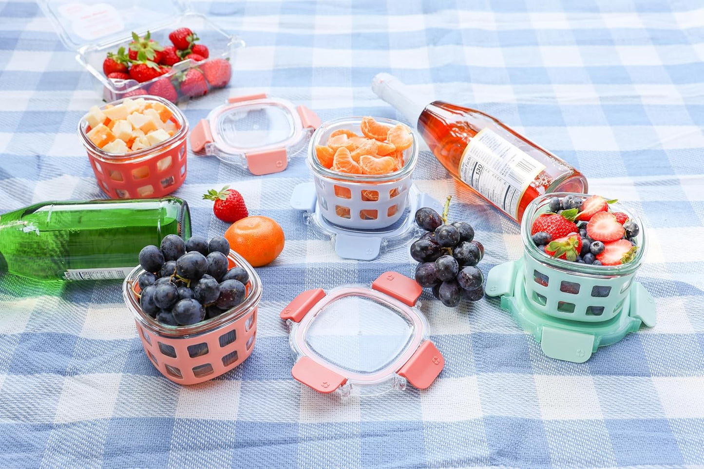 Glass Meal Prep Containers,Glass Food Storage Containers with lids,Glass Lunch Containers,Microwave, Oven, Freezer and Dishwasher
