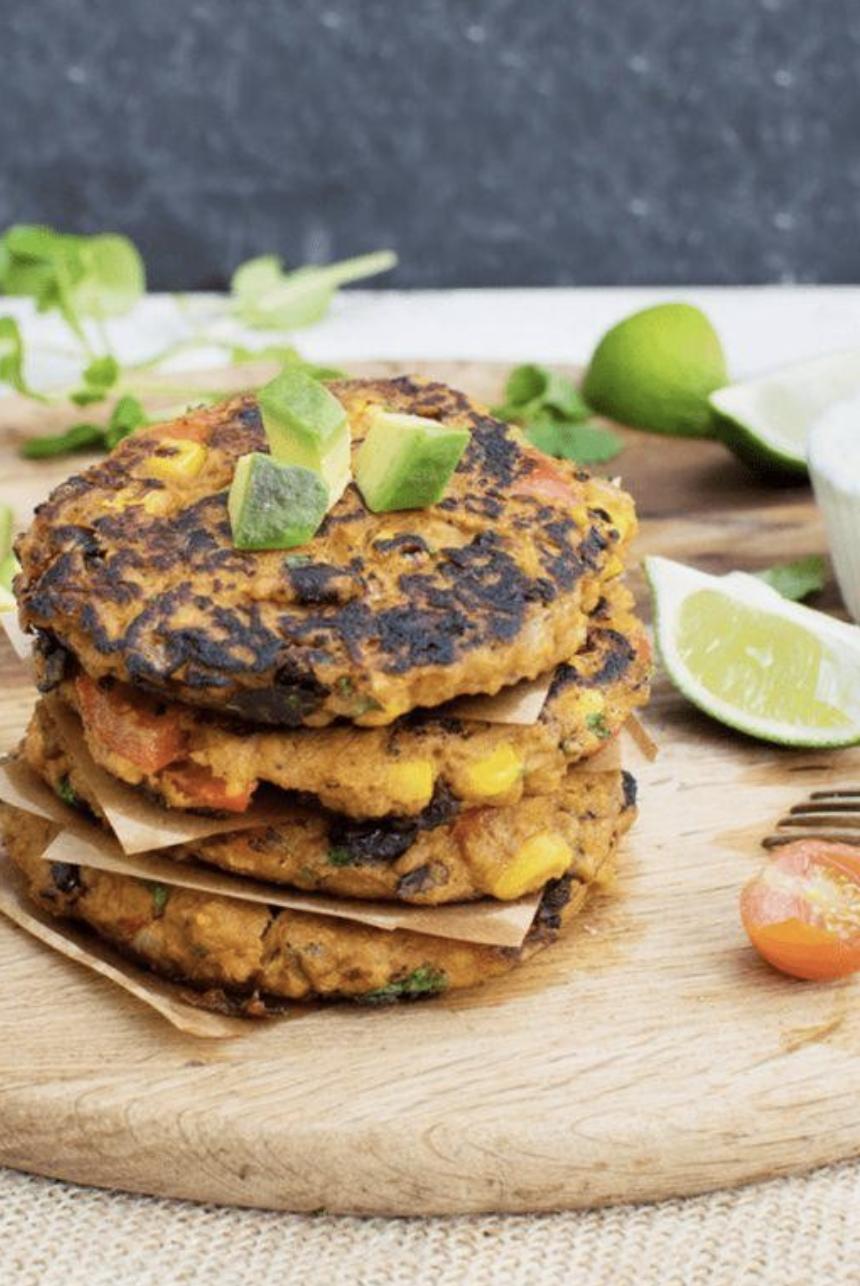 Smoky Black Bean & Sweet Potato "Enchilada" Skillet with Whipped Cottage Cheese Crema