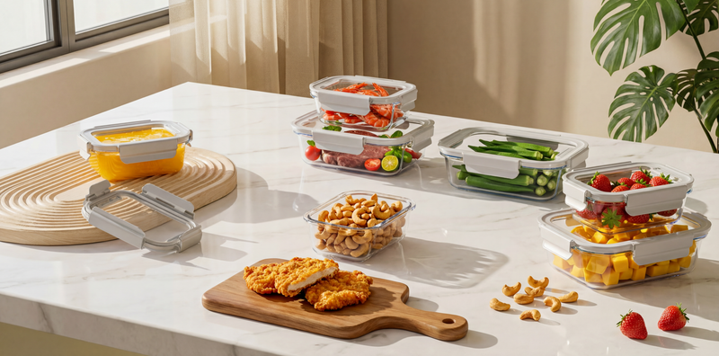 4‑Clip Glass Containers