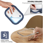 5-Pack Food Storage Containers Glass Containers with Lids BPA Free, Leak Proof Food Container（Blue）