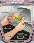 12-Pack Containers Glass Containers with Glass Lids BPA Free, Leak Proof Food Container（Pink）