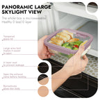 10-Pack Containers Glass Containers with Glass Lids BPA Free, Leak Proof Food Container（Pink）