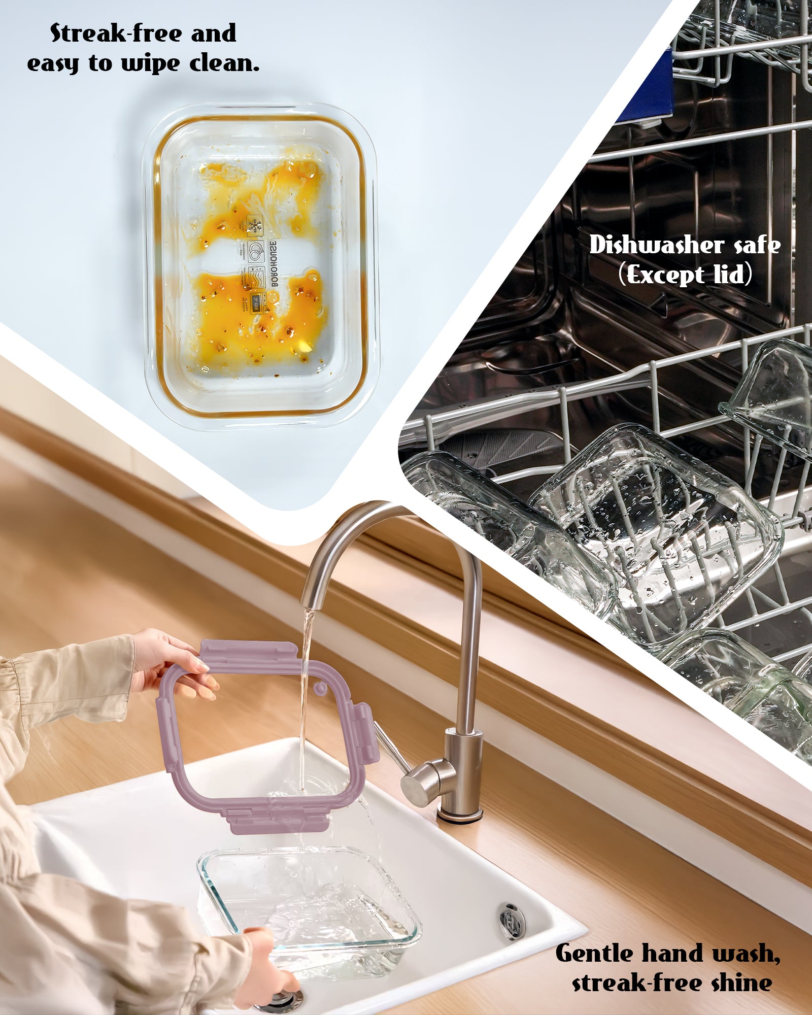 12-Pack Containers Glass Containers with Glass Lids BPA Free, Leak Proof Food Container（Pink）