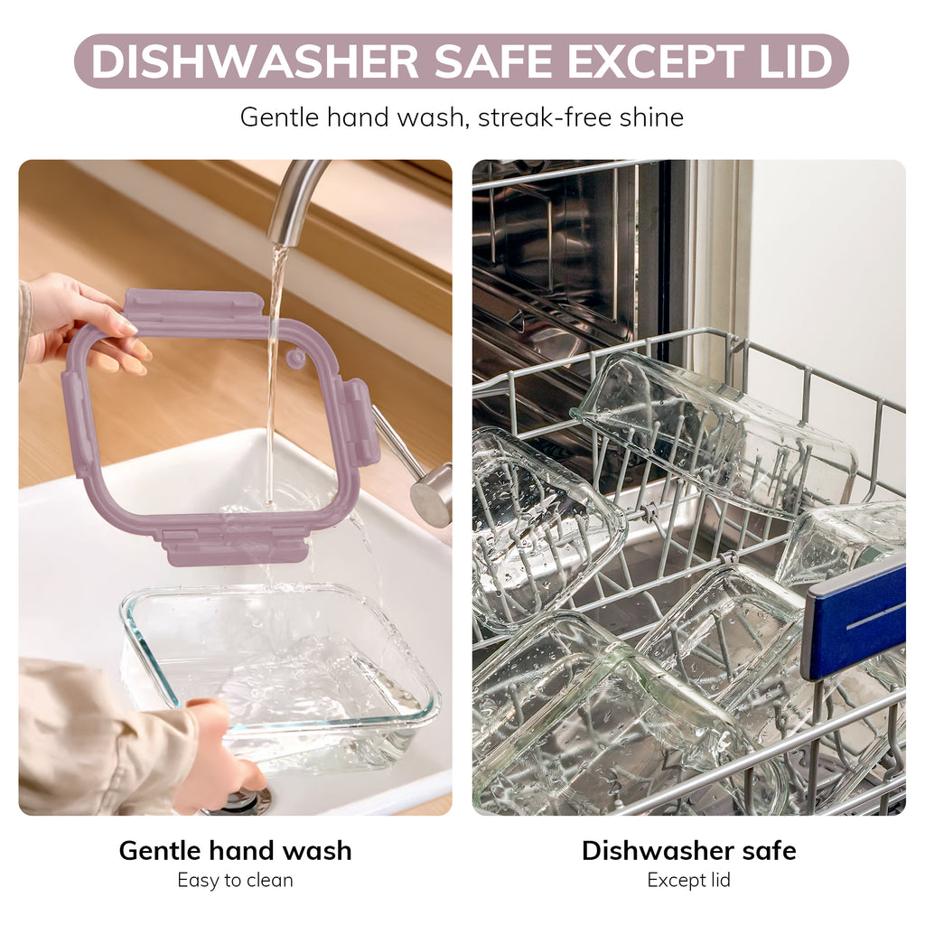 2-Pack Glass Meal Prep Containers,GlassFood Storage Containers with Glass Lids, Sealed Lunch Boxes, Safe for Microwave, Oven, Refrigerator, and Dishwasher（Pink）