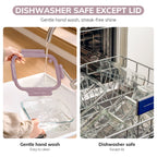 2-Pack Glass Meal Prep Containers,GlassFood Storage Containers with Glass Lids, Sealed Lunch Boxes, Safe for Microwave, Oven, Refrigerator, and Dishwasher（Pink）