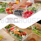 10-Pack Containers Glass Containers with Glass Lids BPA Free, Leak Proof Food Container（Grey）