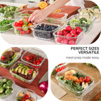 2-Pack Food Storage Containers Glass Containers with Lids BPA Free, Leak Proof Food Container（Pink）