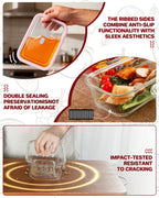 4-Pack Glass Food Storage Containers with Tempered Glass Lids, 4.6 Cup (37.2oz) Airtight, Oven & Microwave Safe (-4°F~950°F), Leakproof Meal Prep & Lunch Containers（Pink）