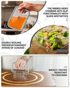 4-Pack Glass Food Storage Containers with Tempered Glass Lids, 4.6 Cup (37.2oz) Airtight, Oven & Microwave Safe (-4°F~950°F), Leakproof Meal Prep & Lunch Containers