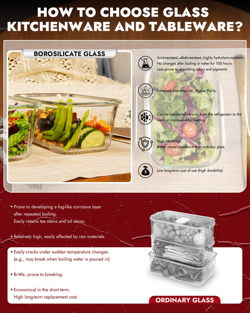 4-Pack Glass Food Storage Containers with Tempered Glass Lids, 4.6 Cup (37.2oz) Airtight, Oven & Microwave Safe (-4°F~950°F), Leakproof Meal Prep & Lunch Containers（Pink）
