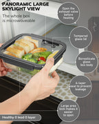 2-Pack Food Storage Containers Glass Containers with Lids BPA Free, Leak Proof Food Container（Gray）