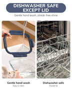 2-Pack Food Storage Containers Glass Containers with Lids BPA Free, Leak Proof Food Container（Blue）