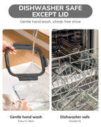 2-Pack Food Storage Containers Glass Containers with Lids BPA Free, Leak Proof Food Container（Gray）