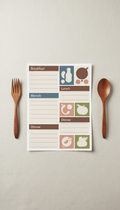 Printed Meal Plan PDF With Weekday Organization