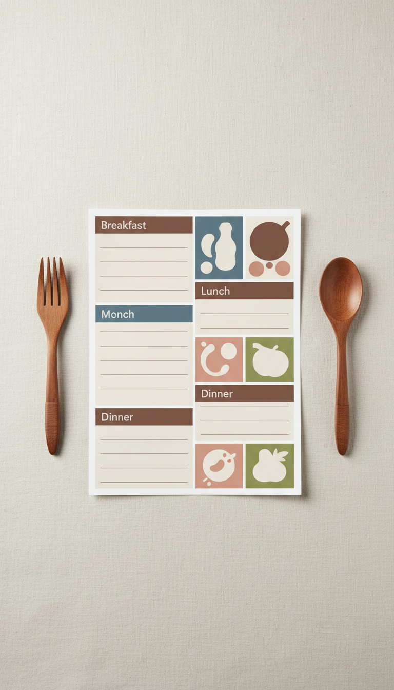 Printed Meal Plan PDF With Weekday Organization