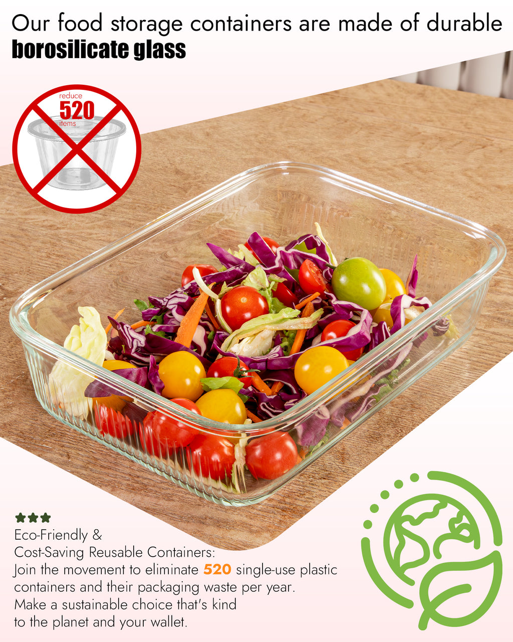 2 Pack Glass Food Storage Containers with Tempered Glass Lids & Steam Valve, 74oz(9.3 Cup) Airtight Leak-Proof Meal Prep Containers for Microwave/Oven/Freezer, Borosilicate Glass, Gift Box(Pink)
