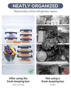 2-Pack Food Storage Containers Glass Containers with Lids BPA Free, Leak Proof Food Container（Blue）