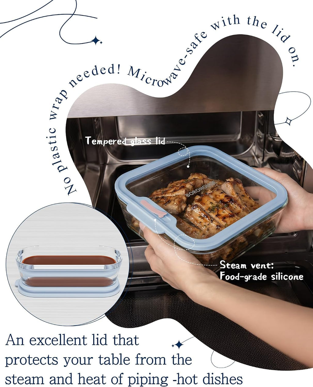 Tempered Glass Lid Food Storage Container · 5.7 Cup