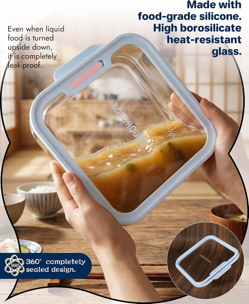 Glass Food Storage Container Set · 4 Pack