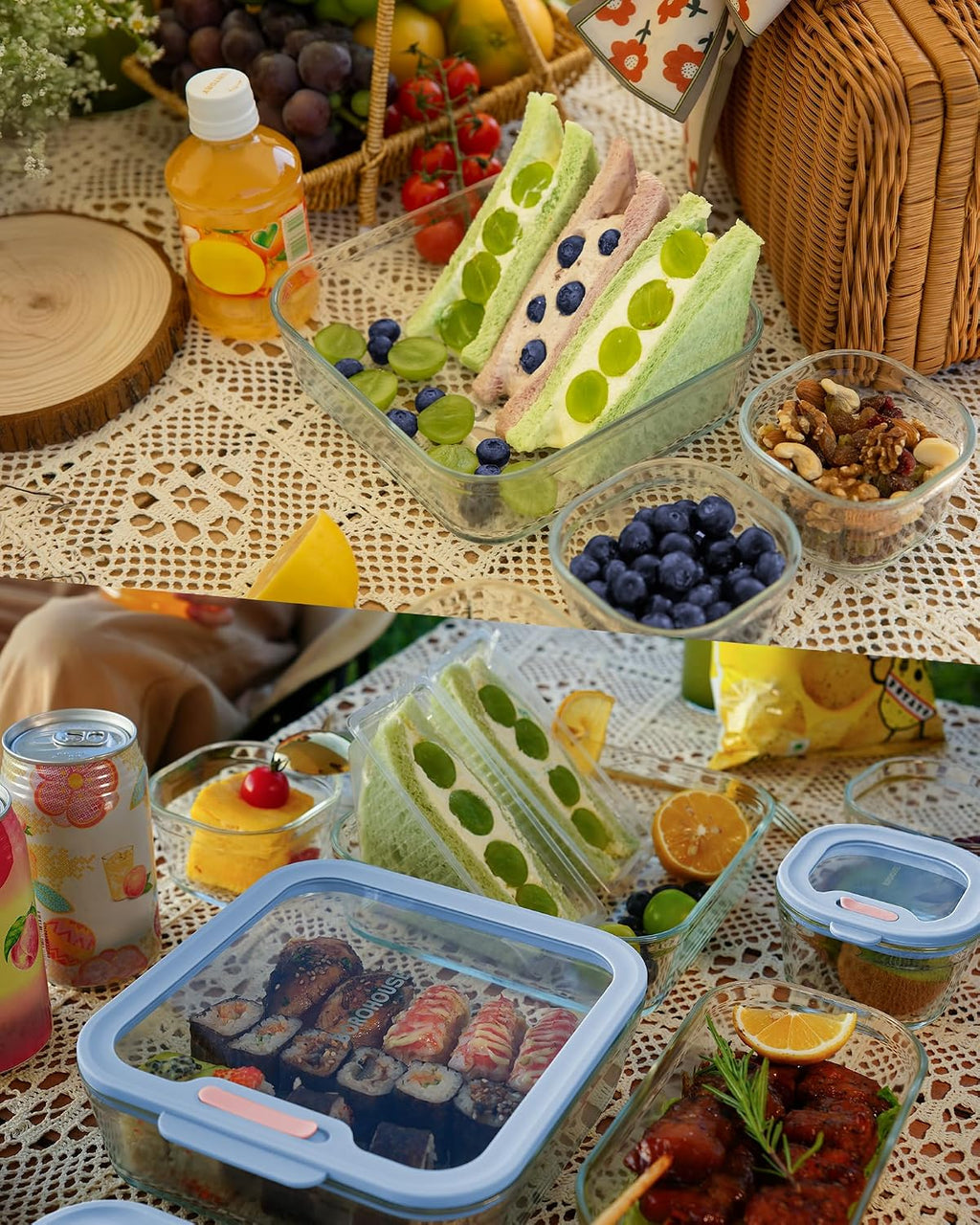 Glass Food Storage Container Set · 4 Pack