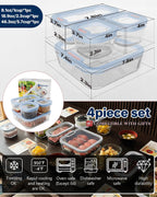 Glass Food Storage Container Set · 4 Pack