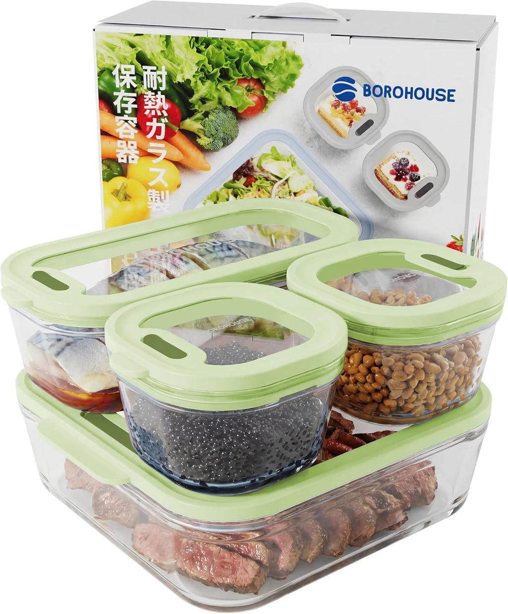 Glass Food Storage Container Set · 4 Pack
