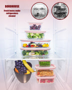 4-Pack Glass Food Storage Containers with Tempered Glass Lids, 2x 4.7 Cup & 2x 9.3 Cup, Airtight, Oven & Microwave Safe Borosilicate Glass (-4°F to 950°F) Pink